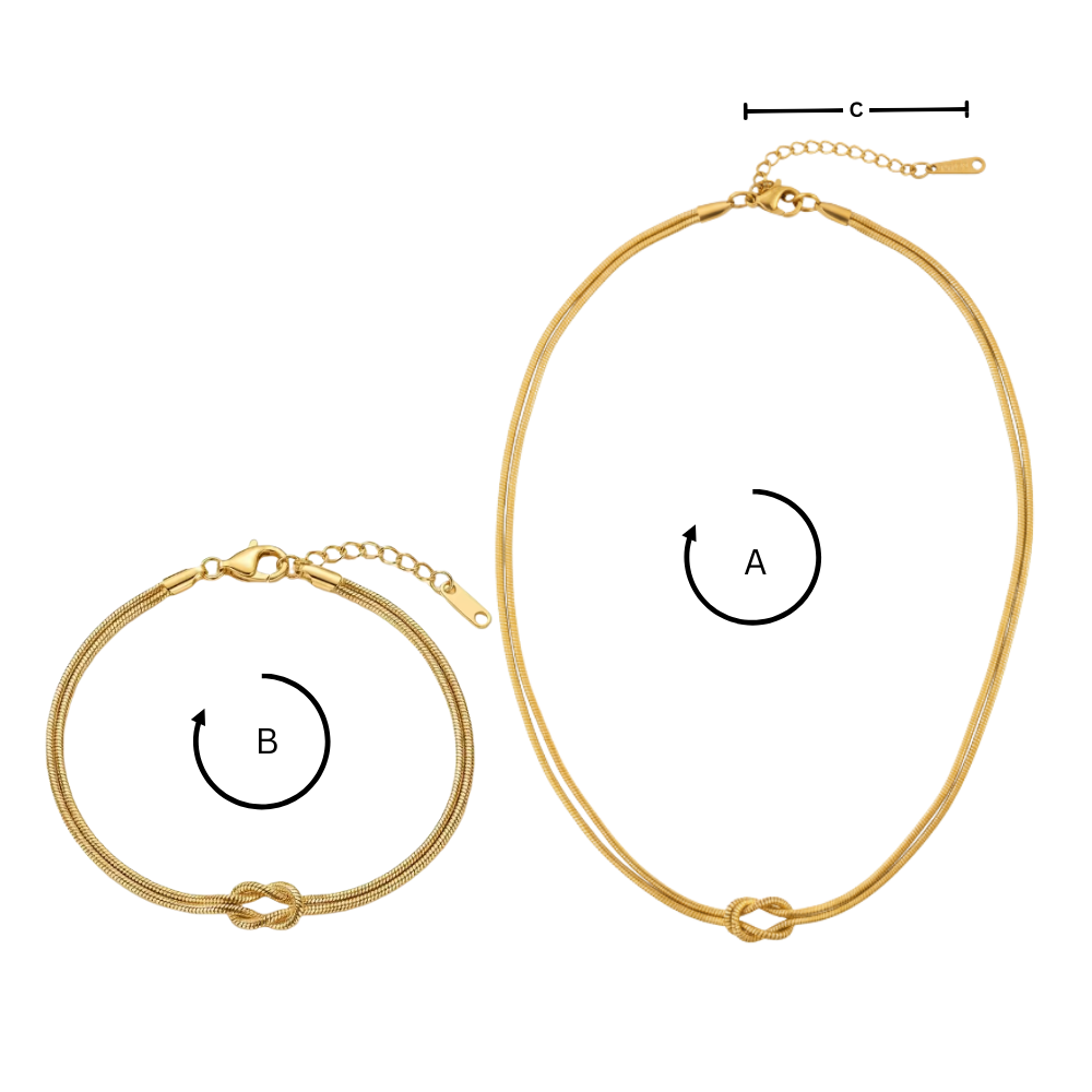 Love Knot halskæde og armbånd - Ozerty