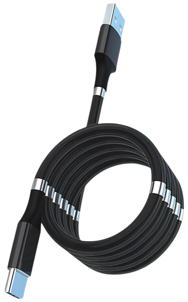Magnetisk Flex USB-kabel -Sort - Ozerty