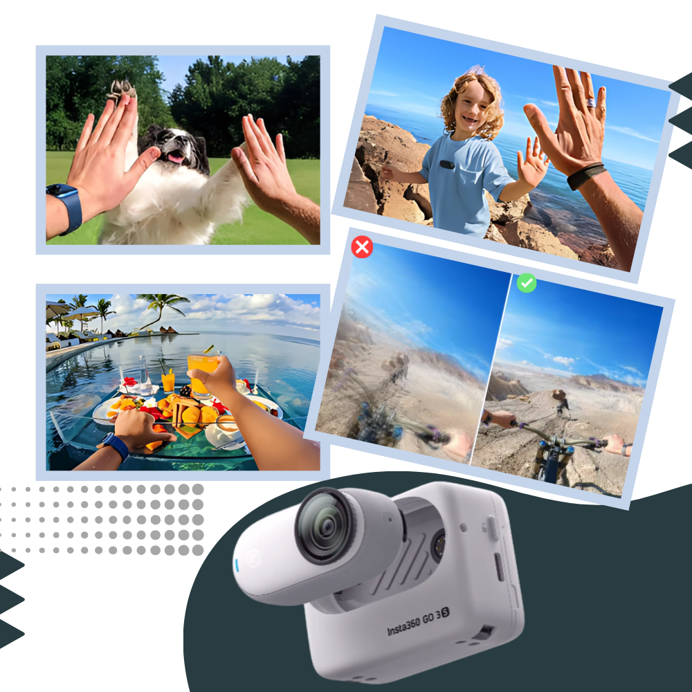 Insta 360 håndfrit kamera med magnetisk montering - Ozerty