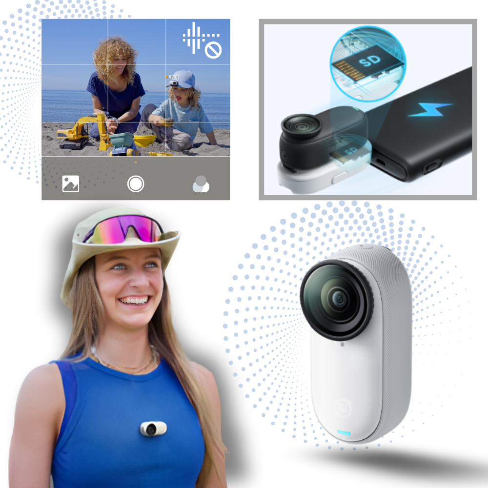 Insta 360 håndfrit kamera med magnetisk montering - Ozerty
