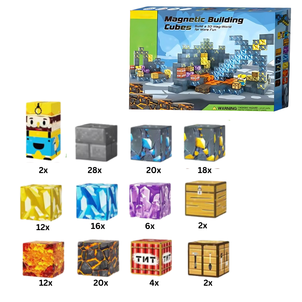 Lærerige Magnetiske Minecraft-klodser -144 STK. - Ozerty