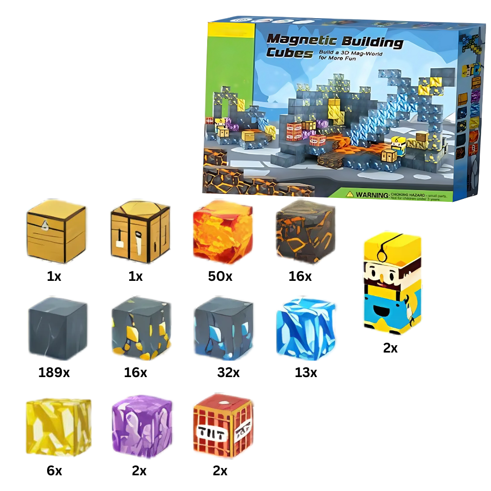 Lærerige Magnetiske Minecraft-klodser -330 STK. - Ozerty