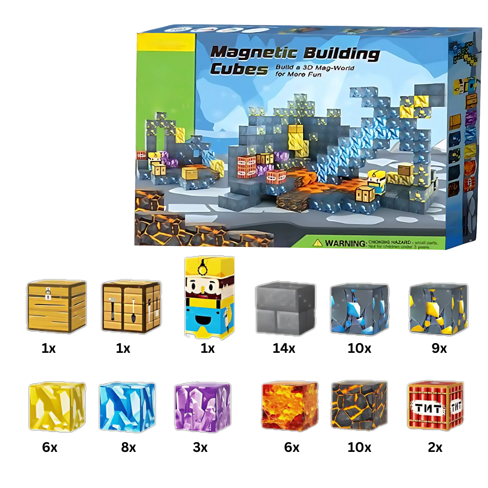 Lærerige Magnetiske Minecraft-klodser -72 STK. - Ozerty