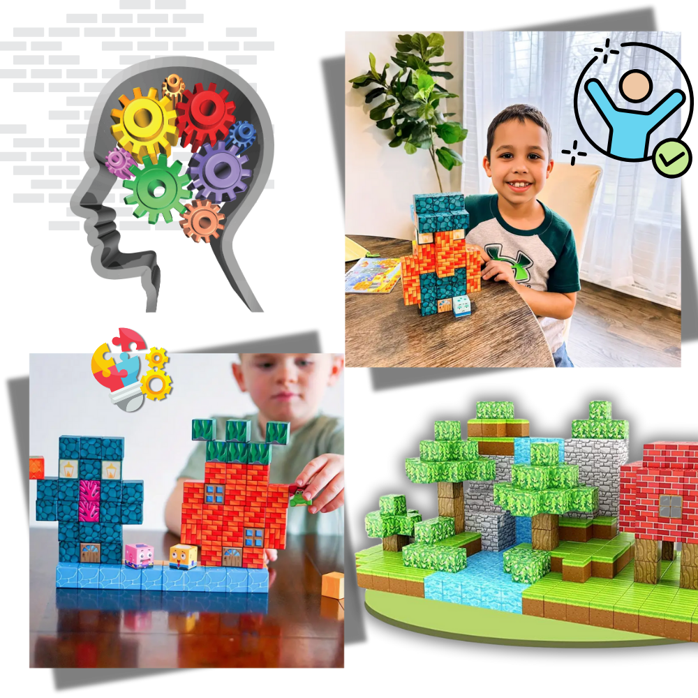 Lærerige Magnetiske Minecraft-klodser - Ozerty