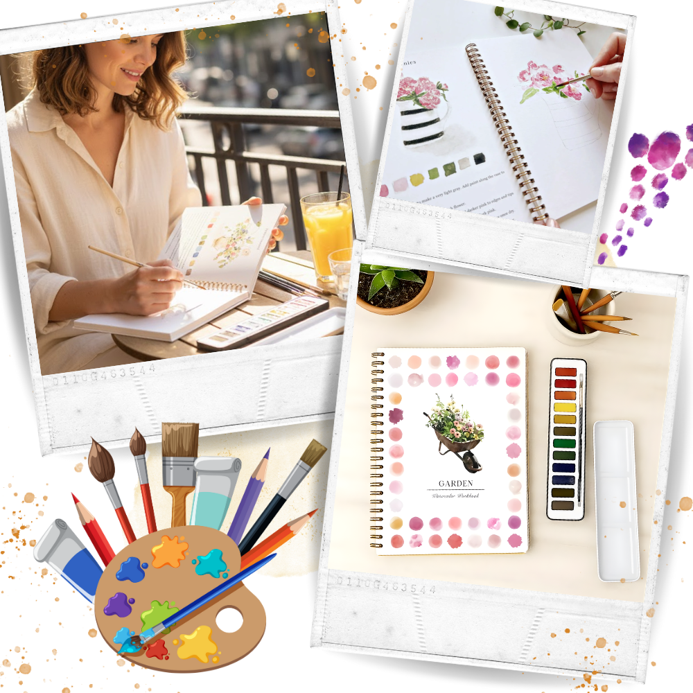 Akvarelmalebog med Flere Temaer - Ozerty