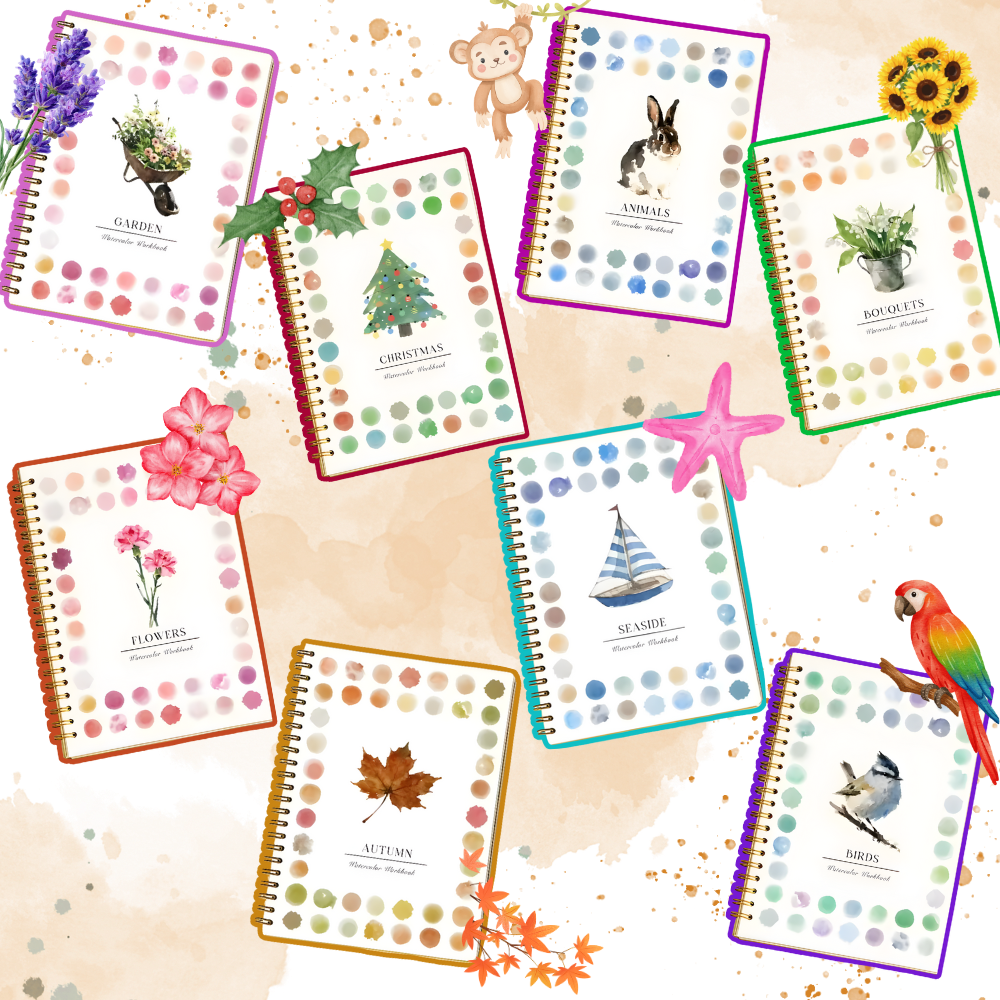 Akvarelmalebog med Flere Temaer - Ozerty