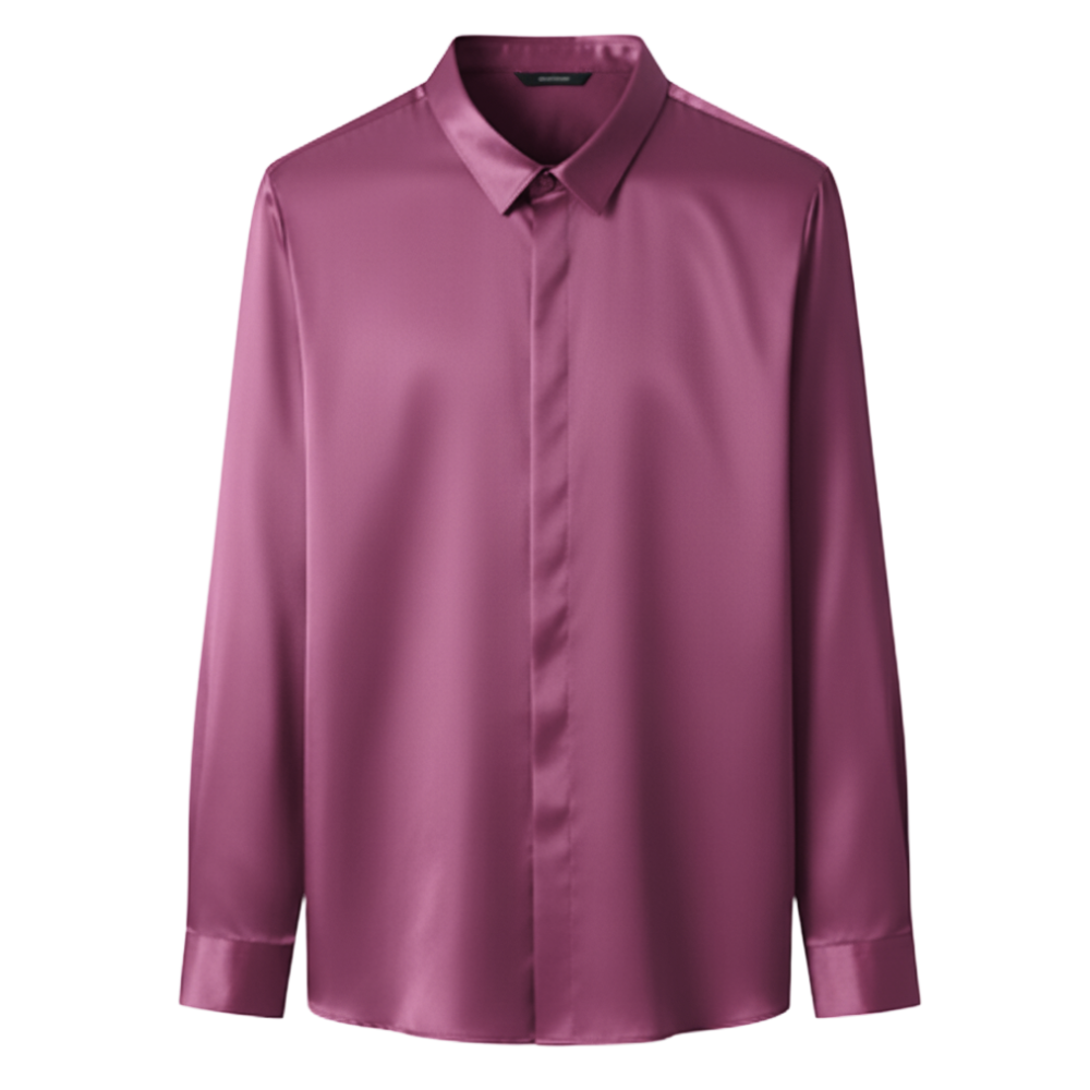 Strygefri Silkeblend Herrepolo​ -Pink Rød - Ozerty