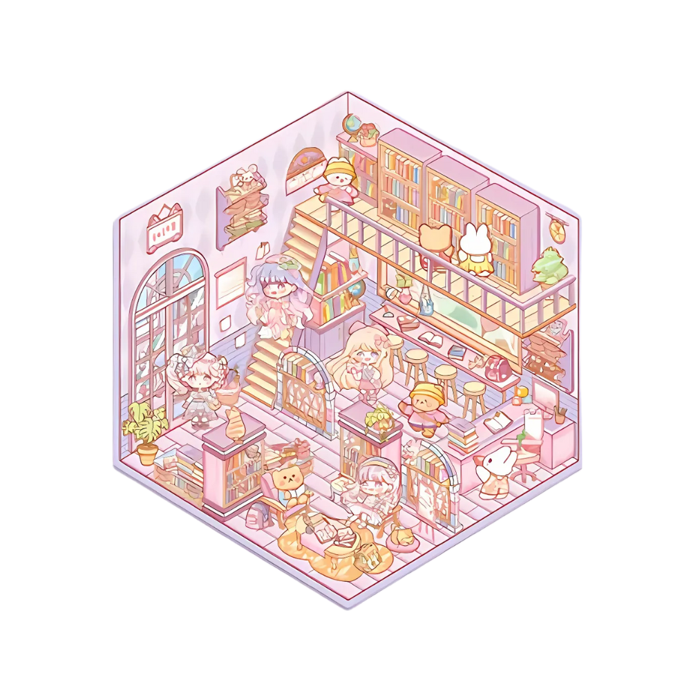 Pastel Home Tales Klistermærker -Bibliotek - Ozerty