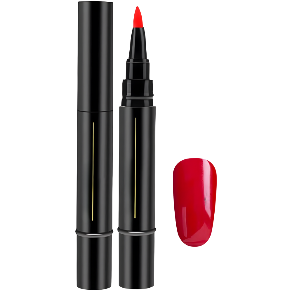 Hurtigtørrende Neglelak Pen -Klar Rød - Ozerty