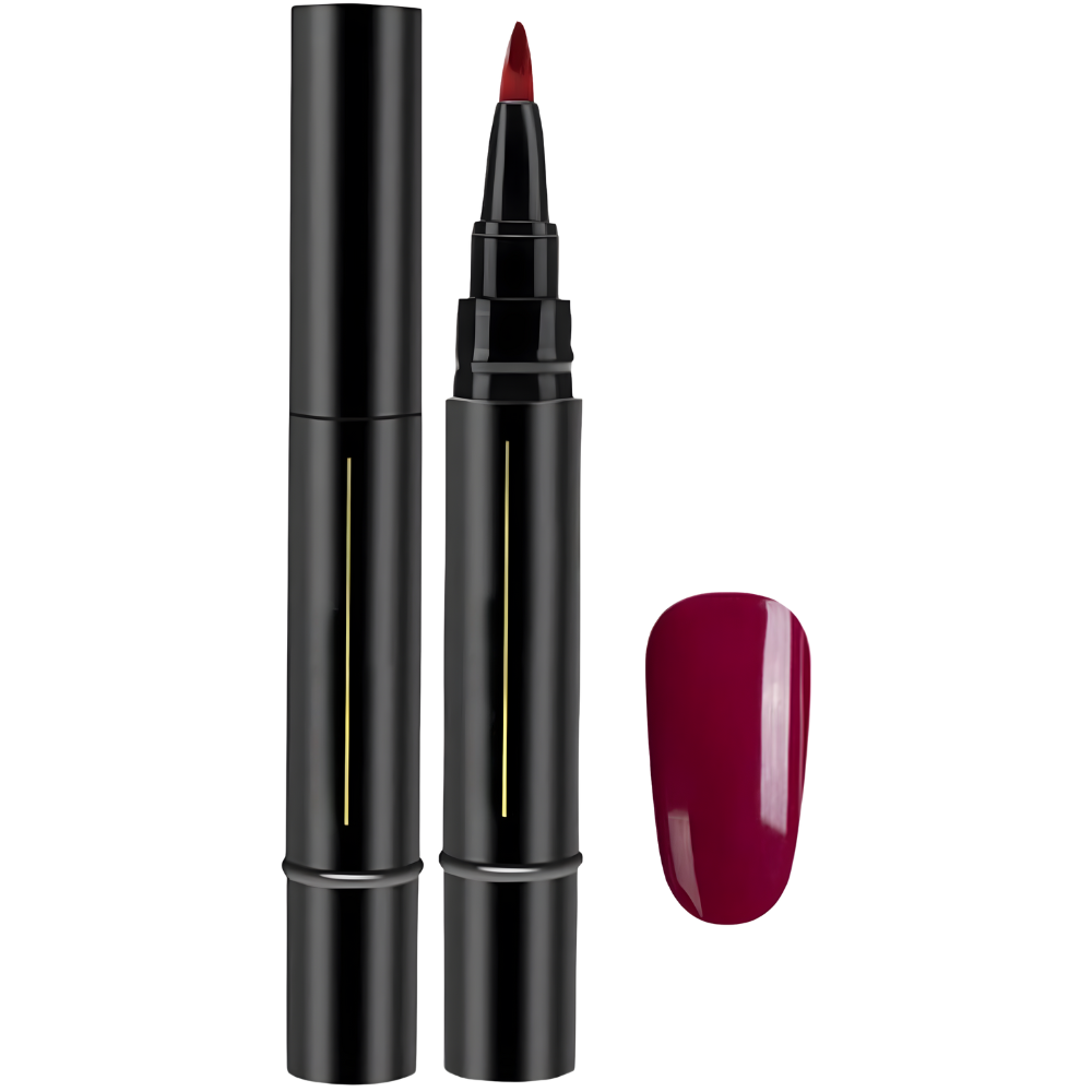 Hurtigtørrende Neglelak Pen -Dyb Vinrød - Ozerty