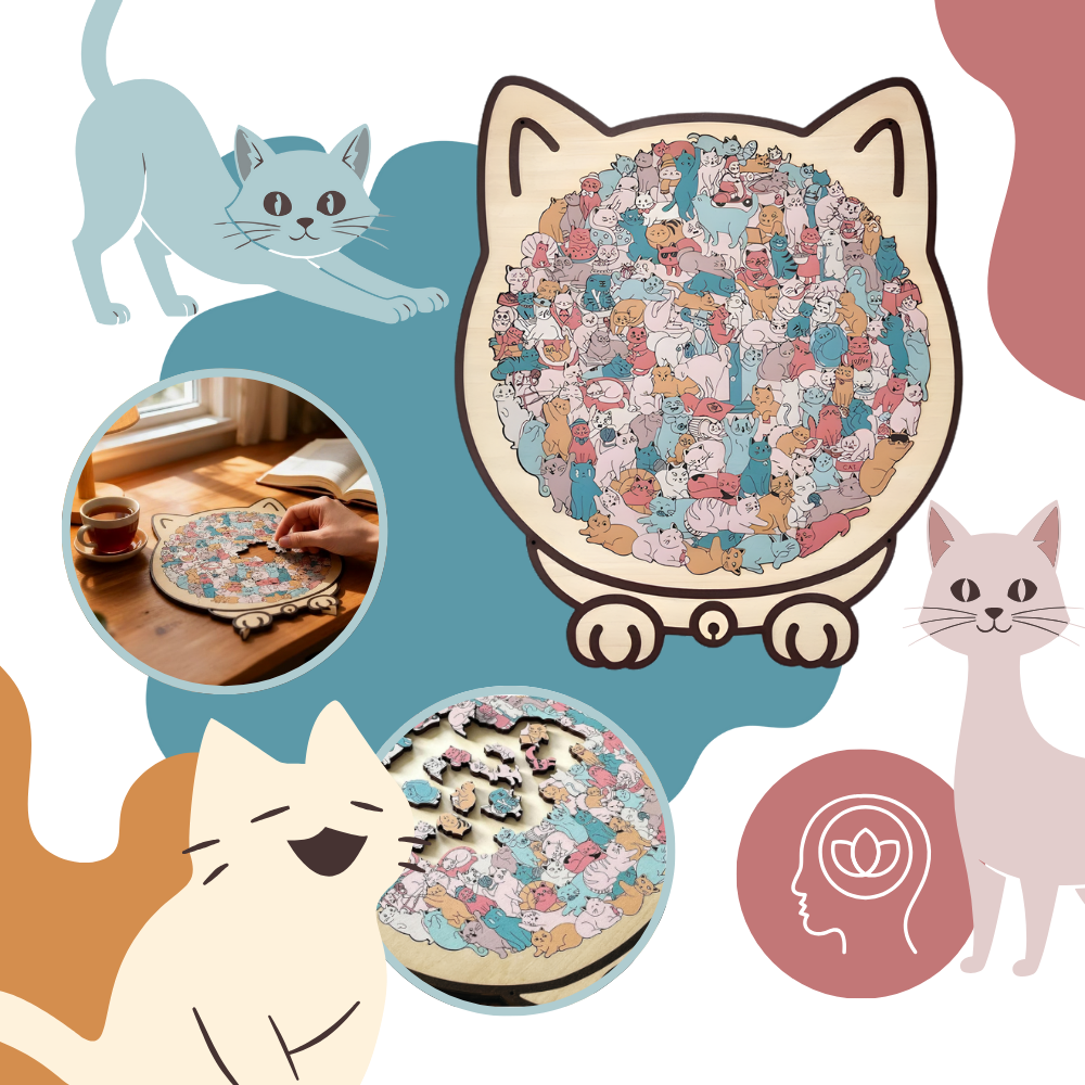 Afslappende Katte Puslespil - Ozerty