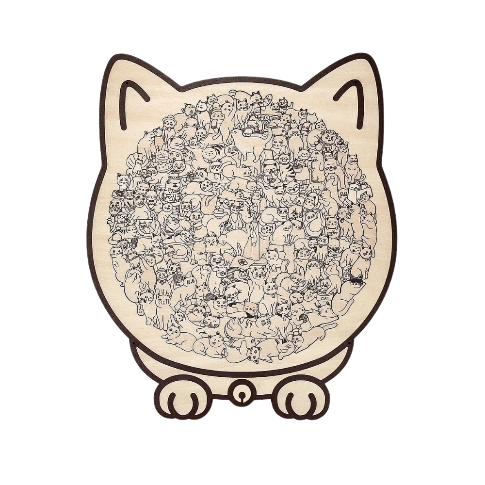 Afslappende Katte Puslespil -Lineær kat - Ozerty