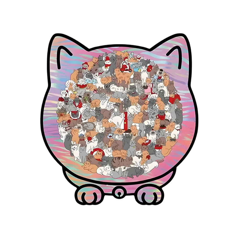 Afslappende Katte Puslespil -Regnbue-kat - Ozerty