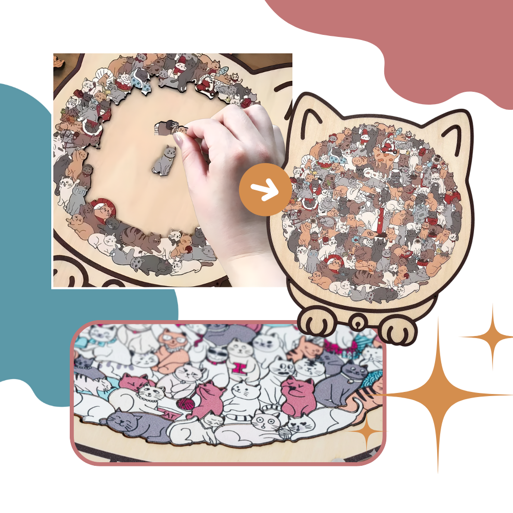 Afslappende Katte Puslespil - Ozerty