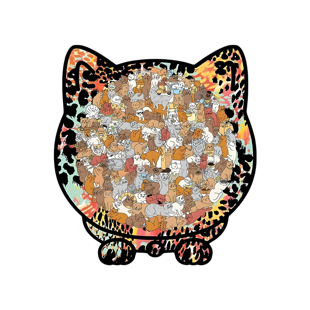 Afslappende Katte Puslespil -Vild kat - Ozerty