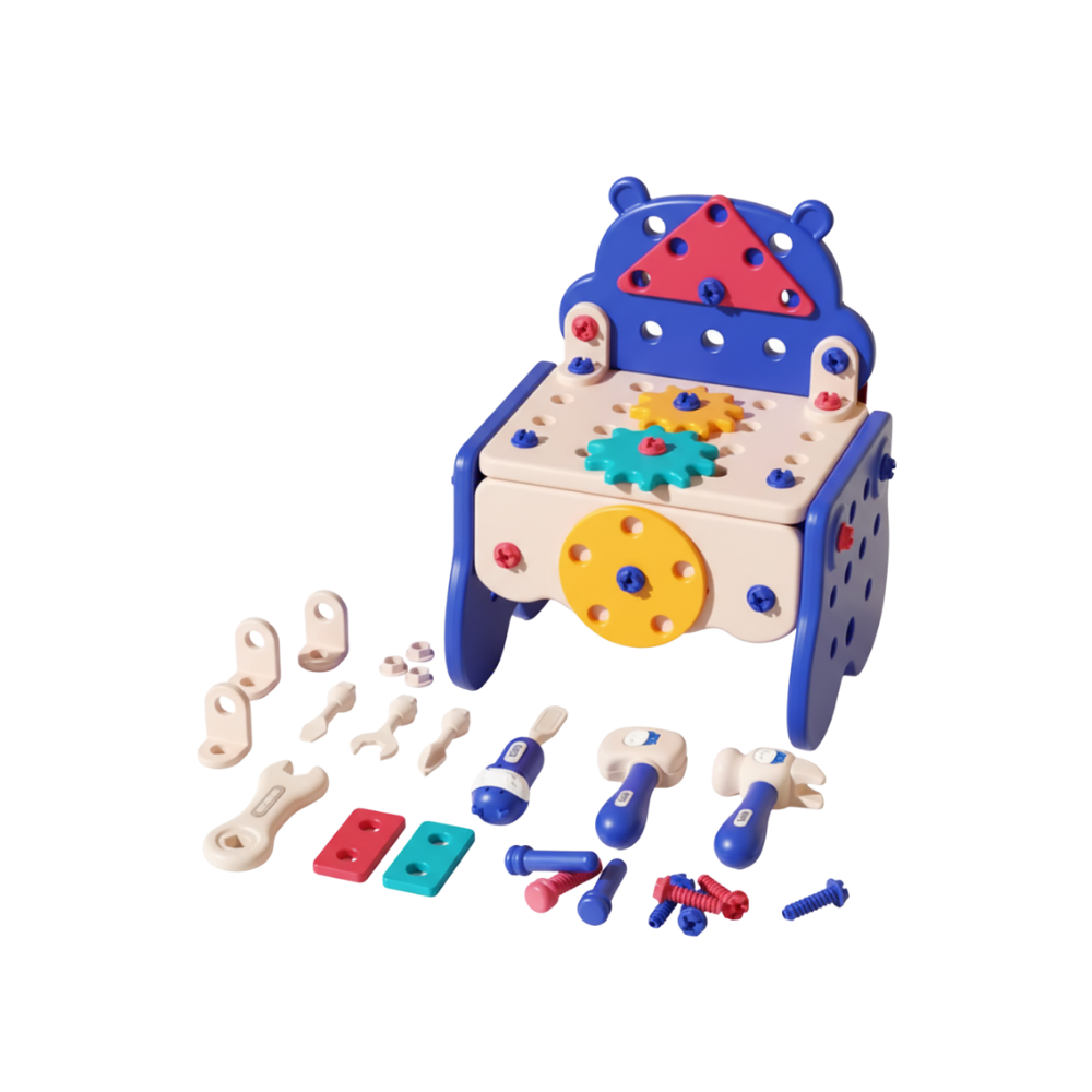 Skruepuslespil til Børn -Blå - Ozerty