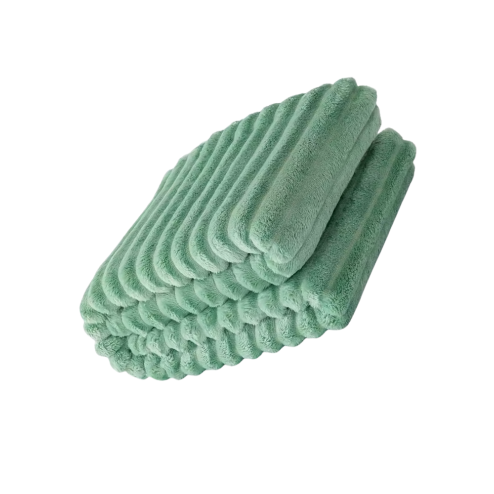 Blødt og Hyggeligt Flaneltæppe -Grøn - Ozerty