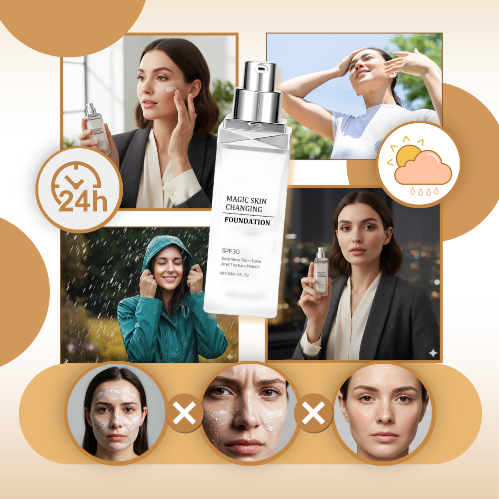 SPF 30 Farveskiftende Foundation - Ozerty