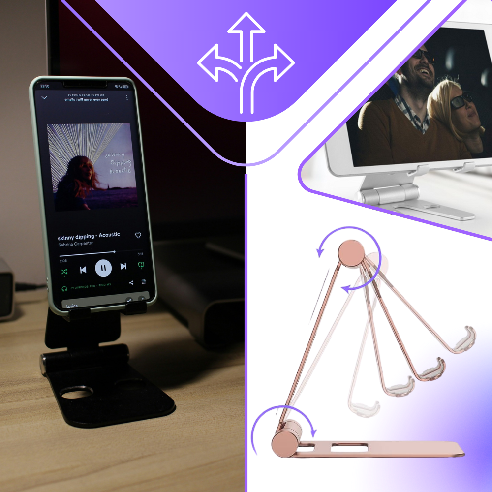 Drejbar og sammenklappeligt telefonstativ