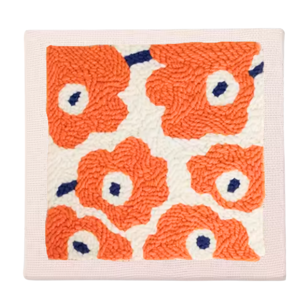 Tranquil Thread Punch Needle Sæt -Orange blomst sæt - Ozerty
