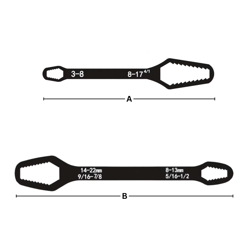 Universal heavy-duty dobbelt-fleks skruenøgle - Ozerty