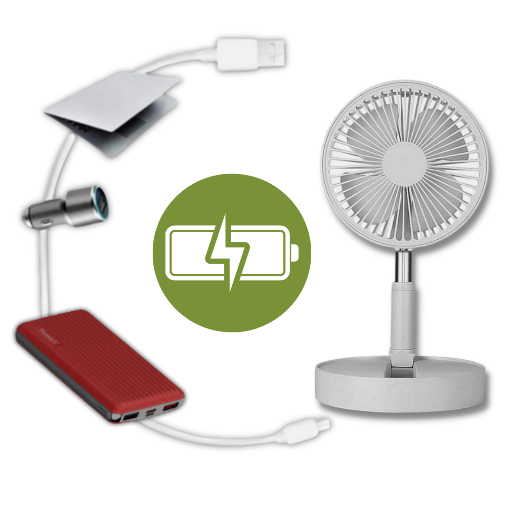 Bærbar ventilator med USB-opladning

 - Ozerty