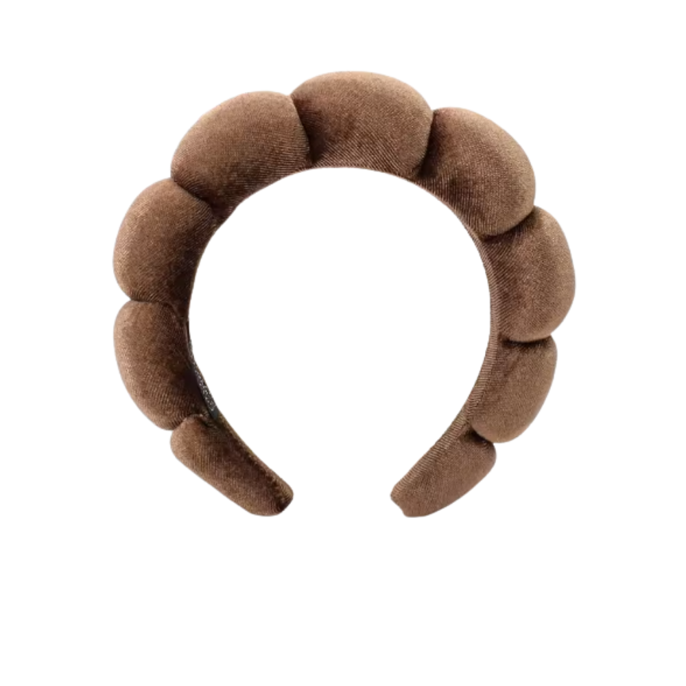 Fløjl Hudpleje Pandebånd -Kaffe - Ozerty