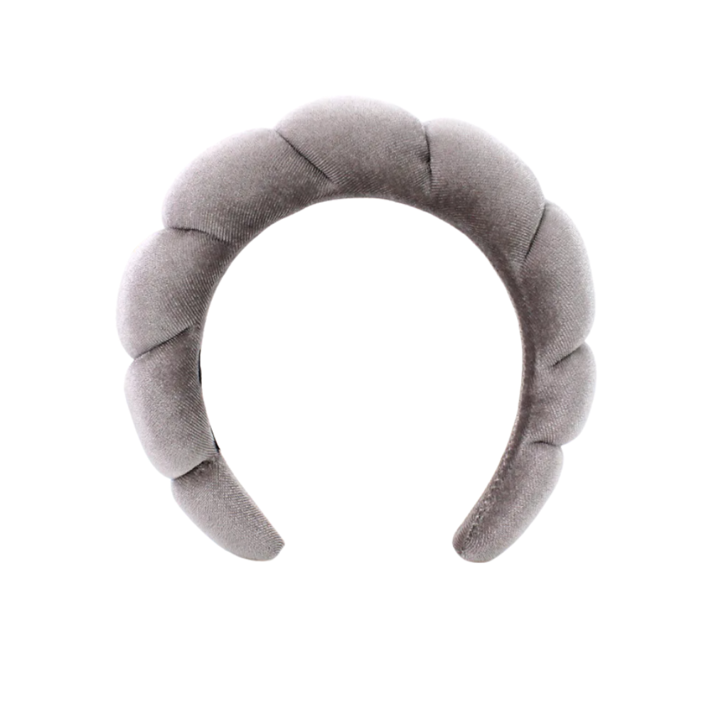 Fløjl Hudpleje Pandebånd -Grå - Ozerty