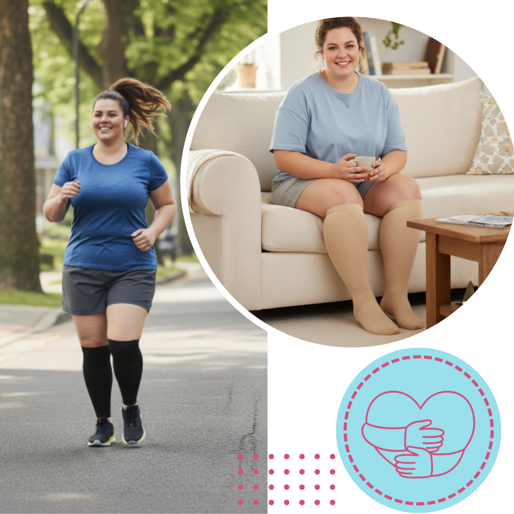 Bred, åndbar kompressionsstrømpe - Ozerty