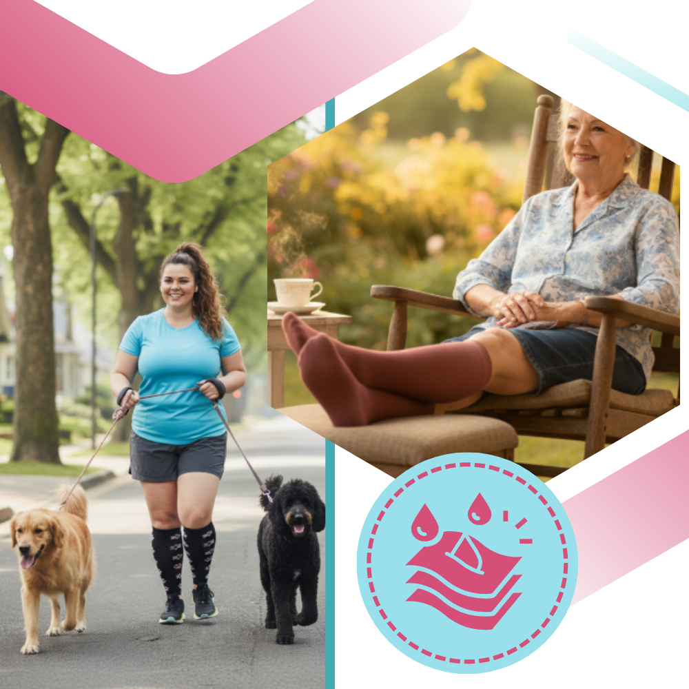 Bred, åndbar kompressionsstrømpe - Ozerty