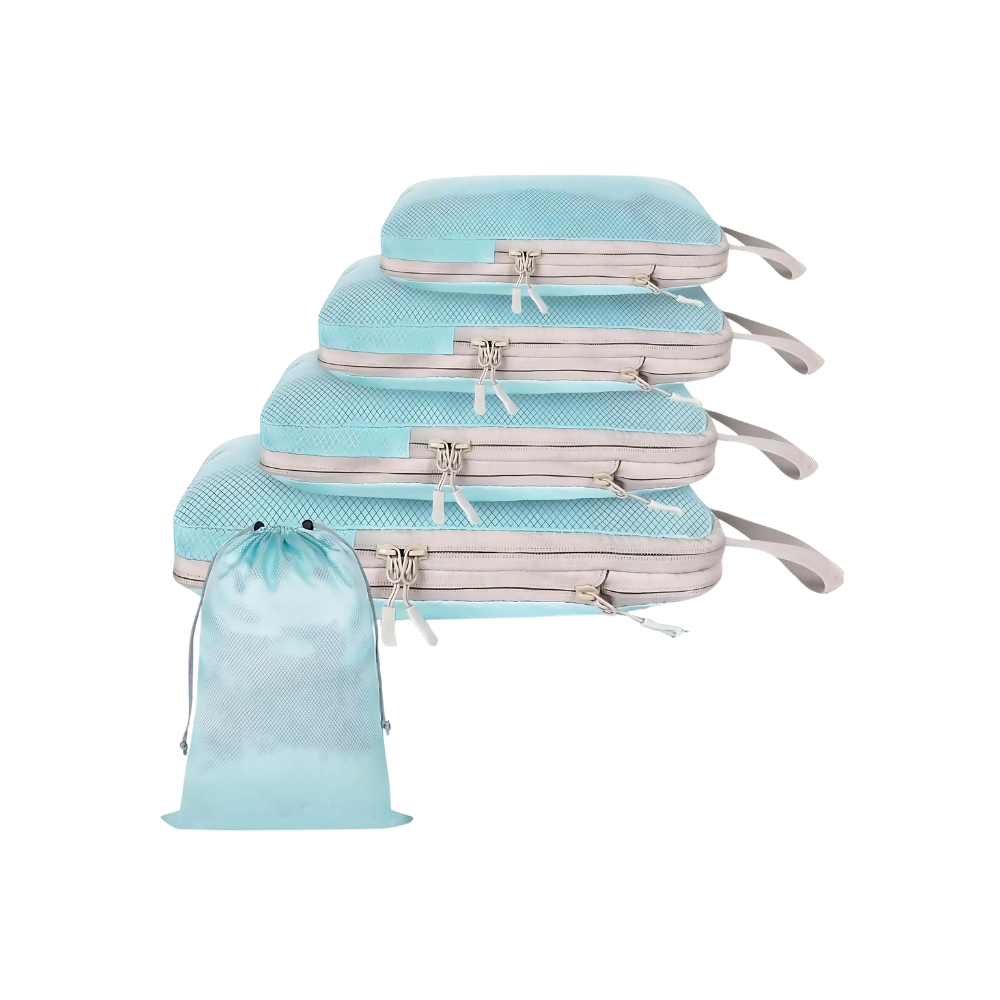 Zip Kompression Bagage Organizer -Blå - Ozerty