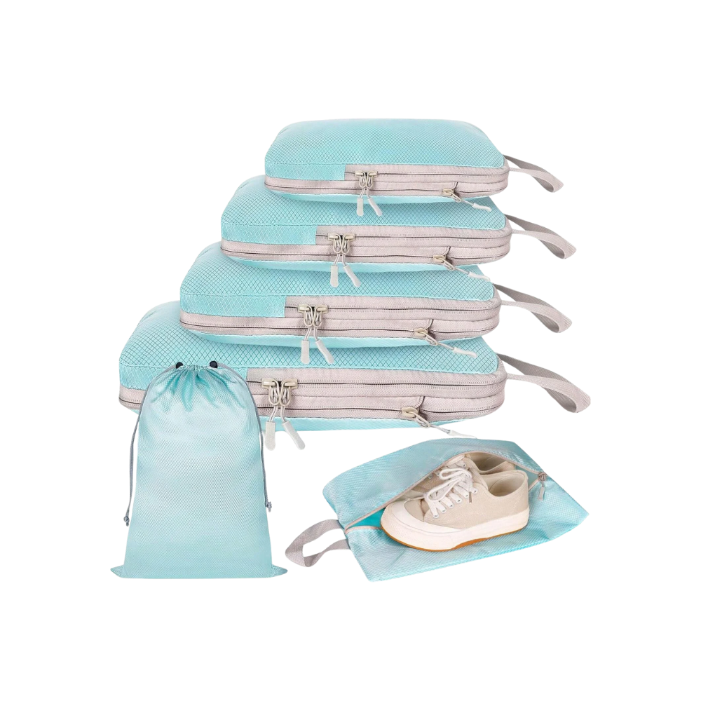 Zip Kompression Bagage Organizer -Blå - Ozerty