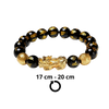 Sort & guld Obsidian armbånd - Ozerty