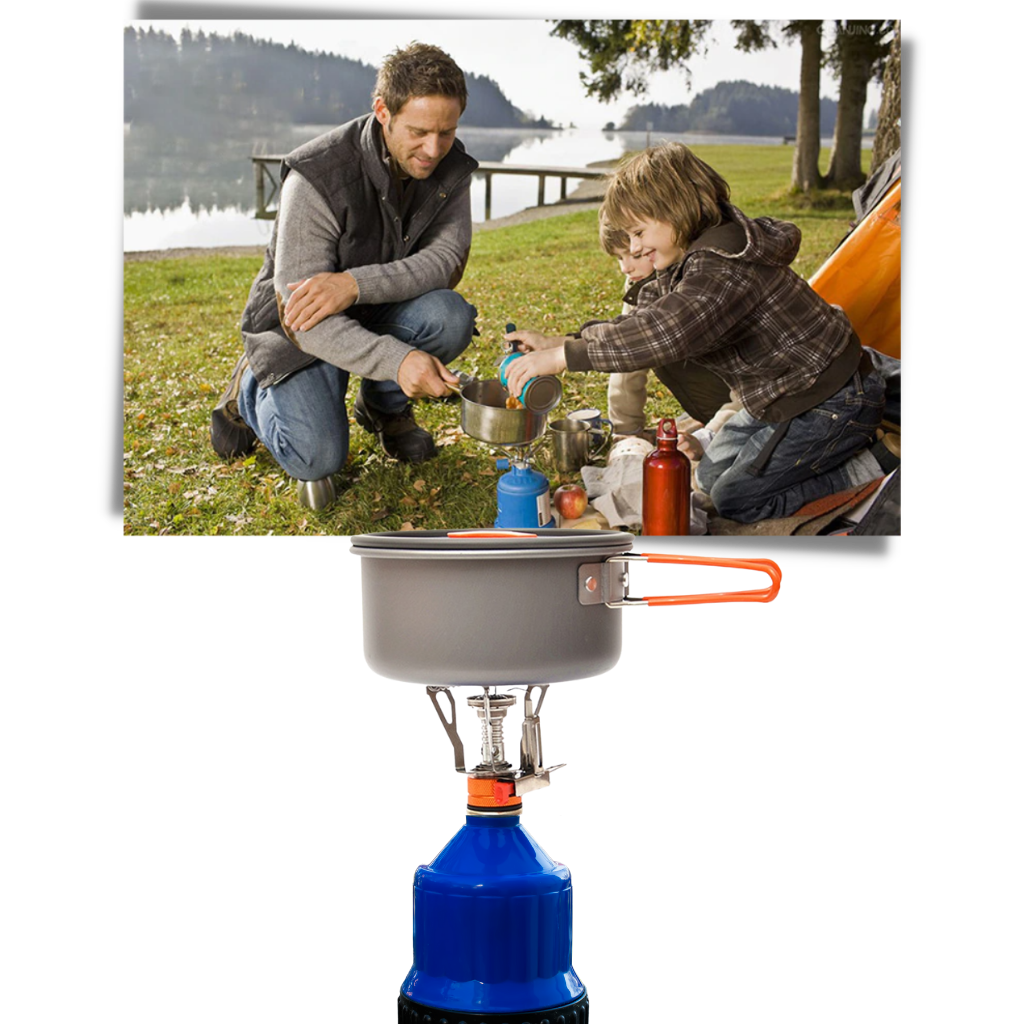 Mini bærbar gaskomfur til camping - Ozerty