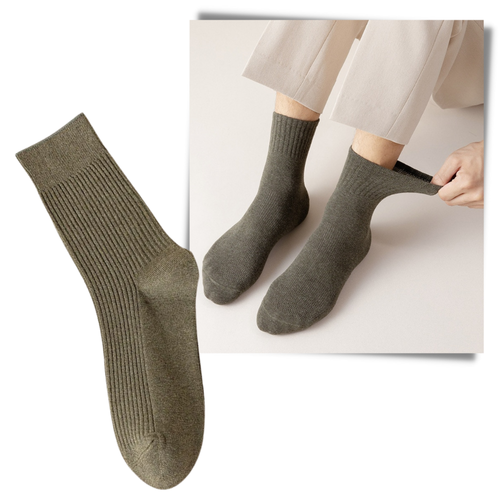 Ribstrikkede sokker til mænd (2 par) - Ozerty