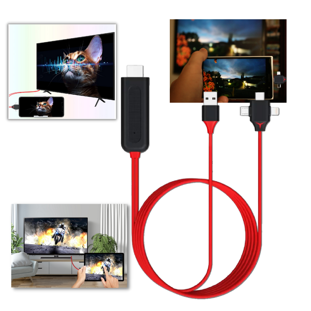 HDMI-adapterkabel til telefoner og tablets - Ozerty