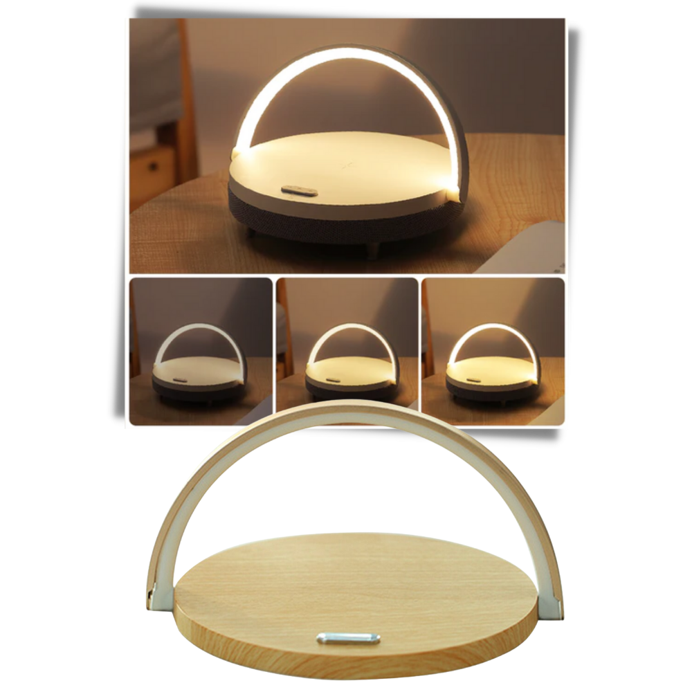 Skrivebordslampe og trådløs telefonoplader - Ozerty