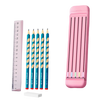 Hårdt penalhus med blyanter og lineal