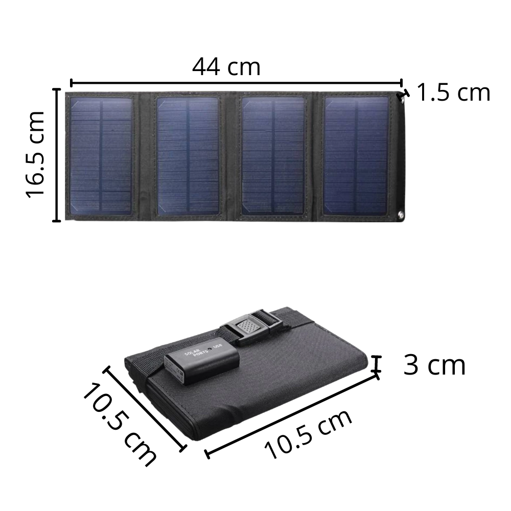 Bærbart solpanel med USB-port