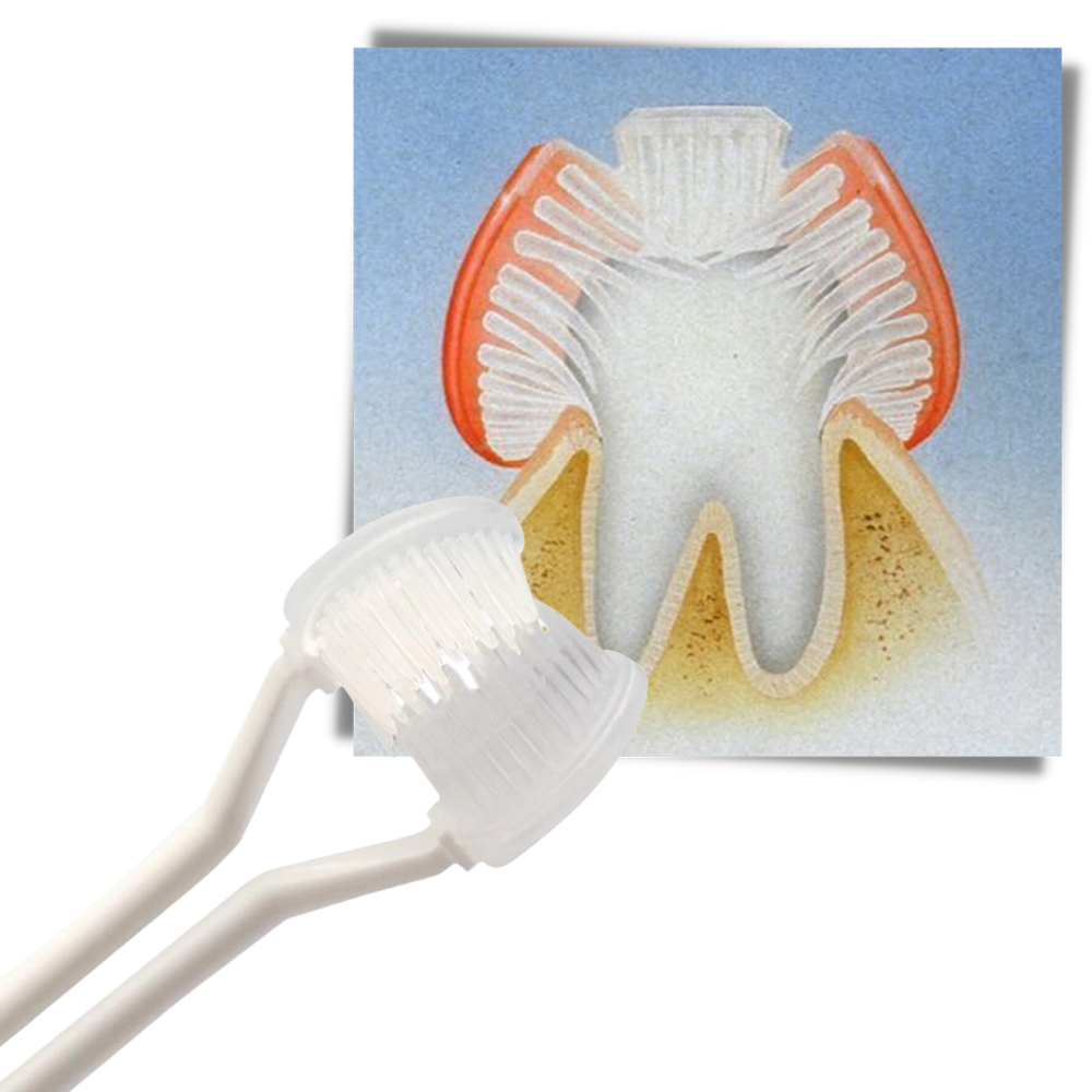 Tre-sidet tandbørste til voksne og børn - Ozerty