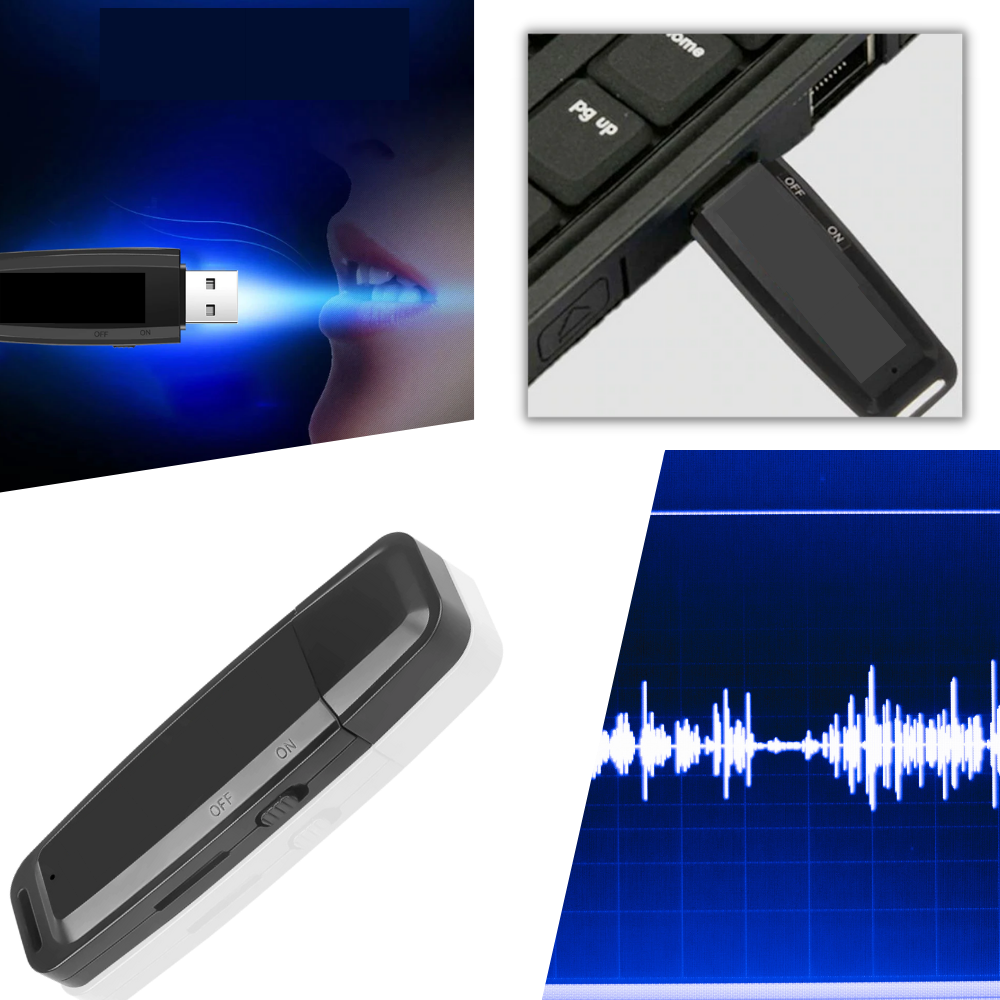 Belyse Modig Melting USB-stemmeoptager │ professionel mini-diktafon USB │ USB-optager - Ozerty  Danmark