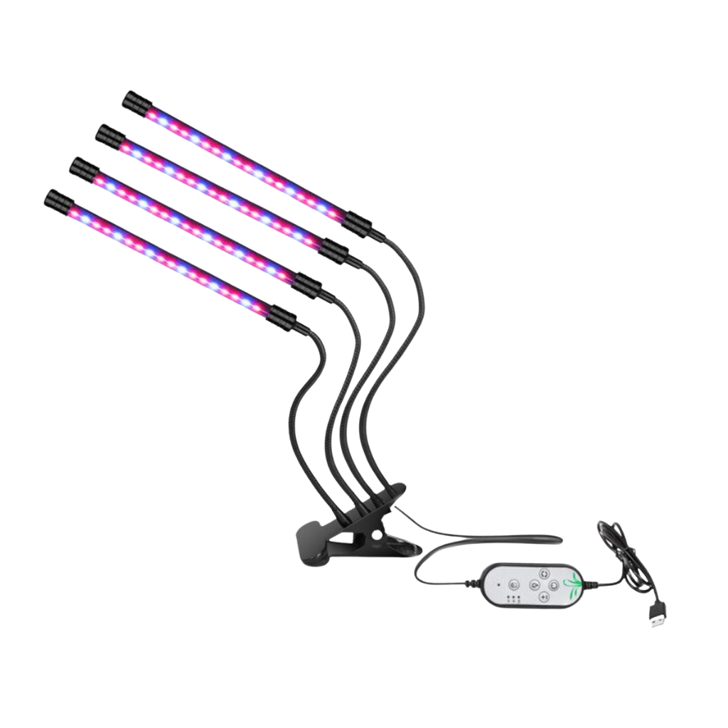 4-Hoved-LED og USB Indendørs Grolampe - Ozerty