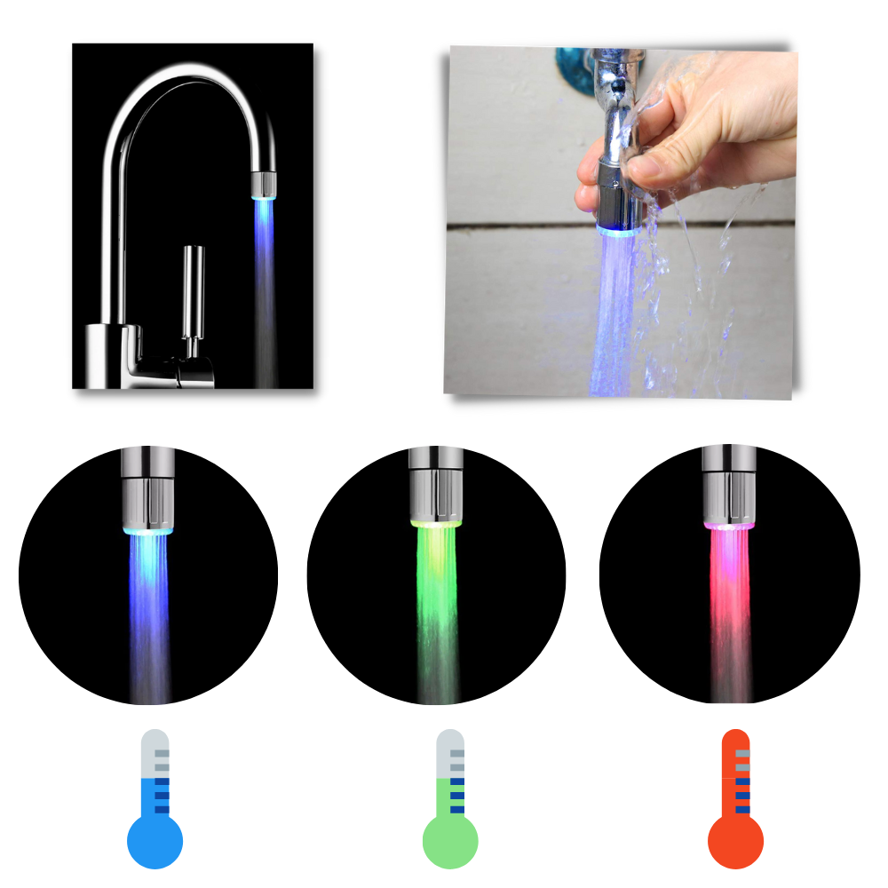 Vandhane med farveskiftende temperatursensor - Ozerty