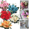 Kunstig Silkepæon og Rosen Blomsterbuket - Ozerty