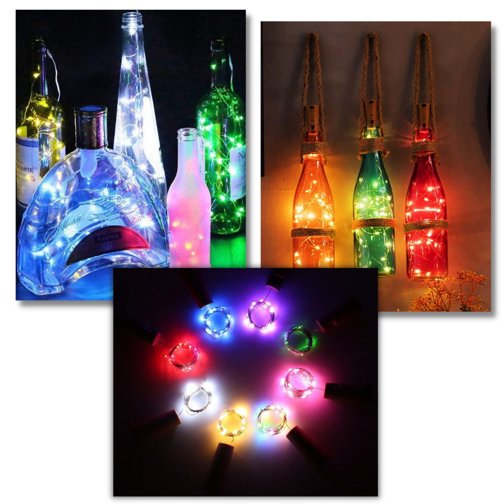 LED-lys kork til flasker (pakke med 3 stk.) - Ozerty