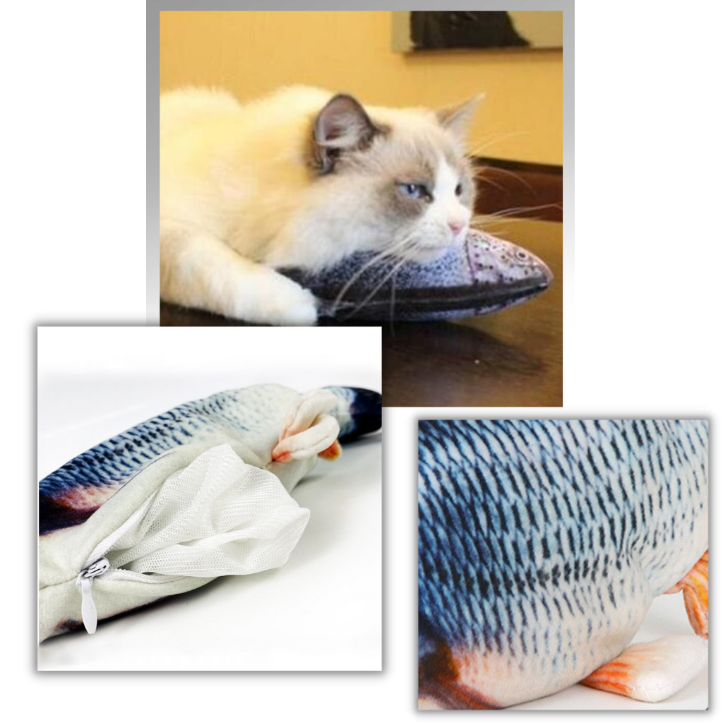 Sprællende fisk kattelegetøj - Ozerty