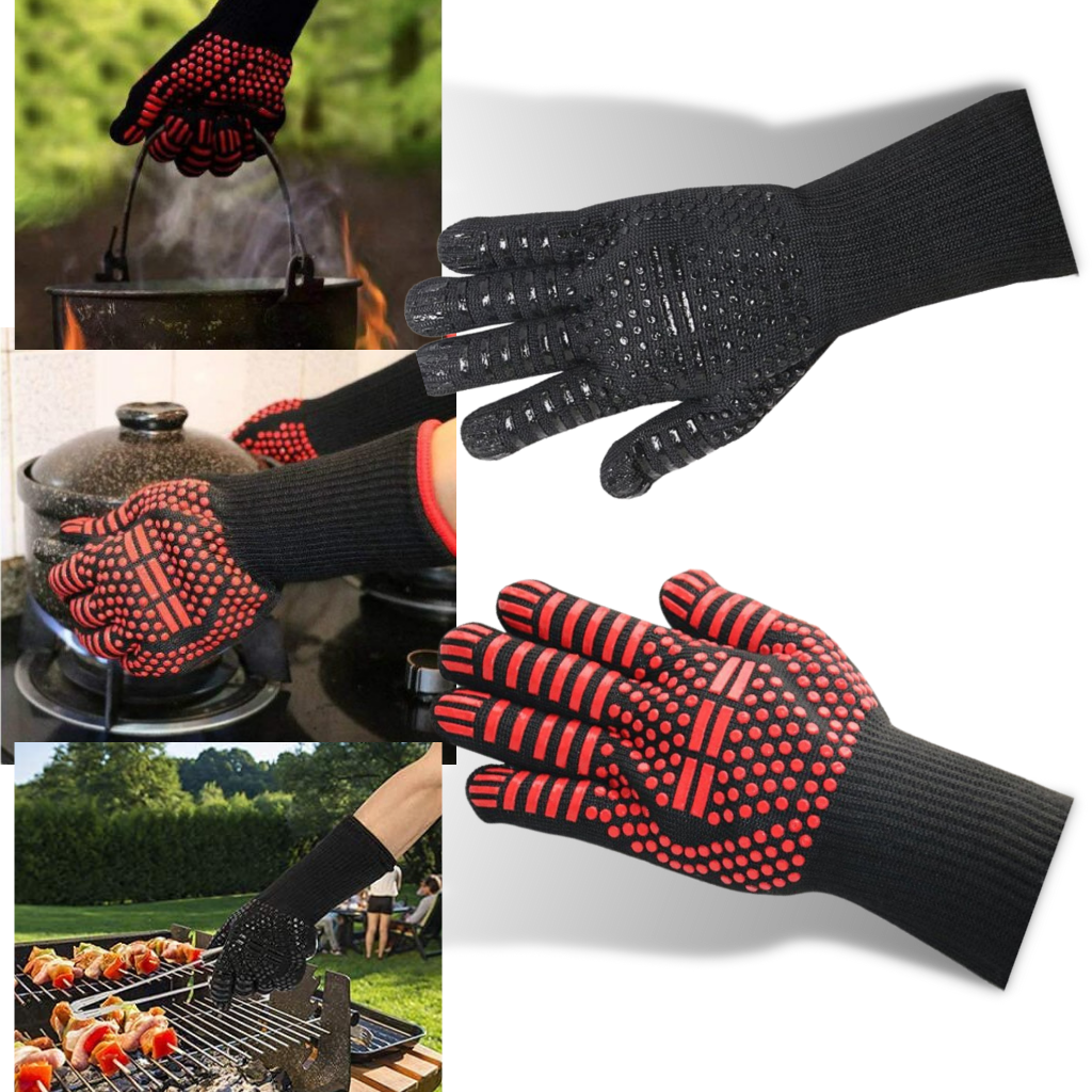 Diskant jeg er tørstig sød Varmebestandige Handsker til BBQ | Brandhæmmende Handsker mod Høje  Temperaturer - Ozerty Danmark