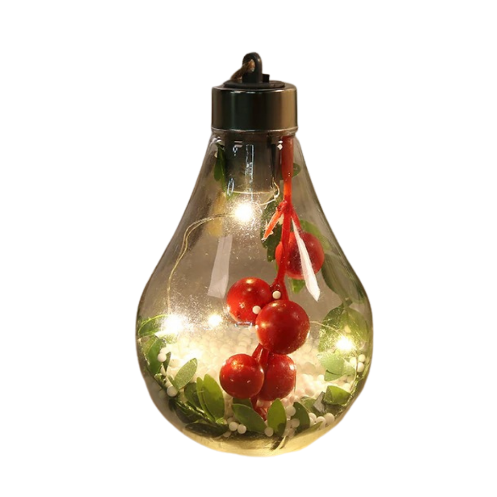 LED-gennemsigtige julekugler med glødepære