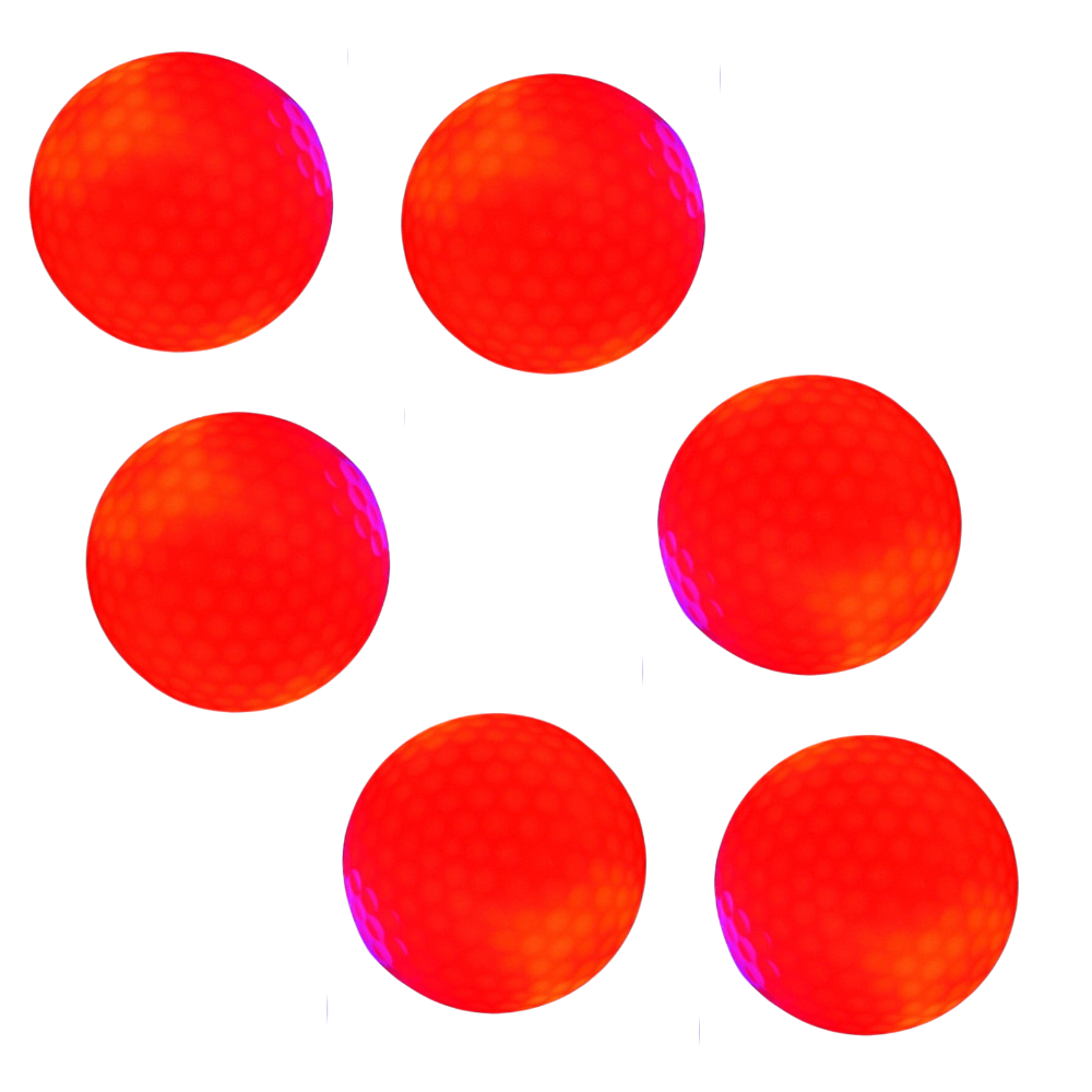 Pakke med 6 LED-glødende golfbolde