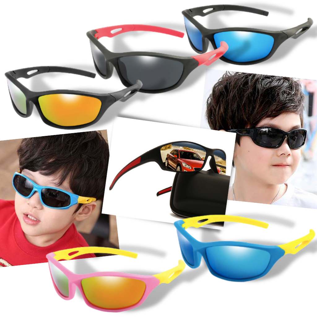 Polariserede Sportssolbriller til Børn med Gummiskygger til Piger, Drenge og Børn - Ozerty